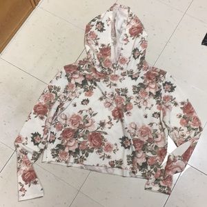 Charlotte Rousse floral cropped hoodie